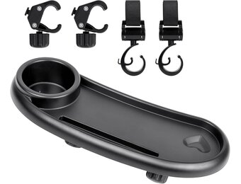 OSDUE Kinderwagen Snack Tray, 3 in 1 Kinderwagen Bekerhouder Voedsel Lade Kinderwagen Verwijderbare Herbruikbare Opslag Houder Plank Beugel met Verstelbare Gesp haken