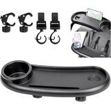 OSDUE Kinderwagen Snack Tray, 3 in 1 Kinderwagen Bekerhouder Voedsel Lade Kinderwagen Verwijderbare Herbruikbare Opslag Houder Plank Beugel met Verstelbare Gesp haken
