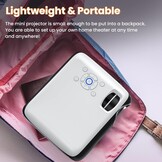 HOPVISION Beamer 9500 lumen 4K draagbare Bluetooth Full HD 1080P thuisbioscoop compatibel met smartphone/HDMI/USB/laptop/Fire Stick/PS5