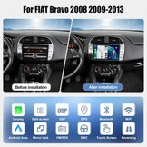 Autoradio Android 13 9 inch Dubbel Din met Navigatie Apple CarPlay Android Auto voor FIAT Bravo 2008-2013