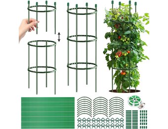 Tomatenklimhulp & Plantensteun - 141-delige Set met Verstelbare Hoogte voor Komkommers, Bloemen & Tuin