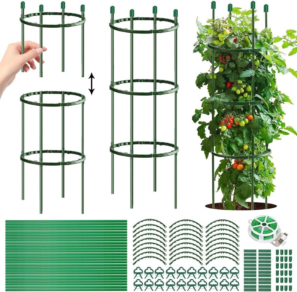 Tomatenklimhulp & Plantensteun - 141-delige Set met Verstelbare Hoogte voor Komkommers, Bloemen & Tuin