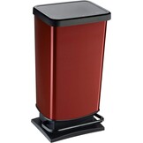 Rotho Paso Vuilnisbak 40l met pedaal en deksel, Kunststof (PP) BPA-vrij, witmetaalkleurig, 40l (35.3 x 29.5 x 67.6 cm)