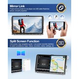 1G + 32G CAMECHO Android 13 GPS autoradio voor VW, Golf 5, Polo, Skoda, met Bluetooth navigatie, 9 inch scherm, 2 DIN-radio, met spiegellink, FM/RDS, wifi, SWC en USB