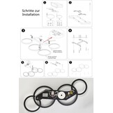 Moderne LED Plafondlamp Zwart 45W Dimmbaar met Afstandsbediening - 4 Ringen, 80cm