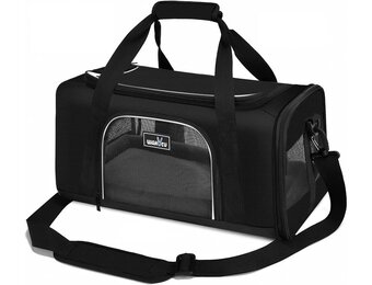 Wakytu Uitbreidbare transportbox voor huisdieren door luchtvaartmaatschappijen toegelaten kattentransportbox reistas voor honden