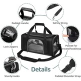 Wakytu Uitbreidbare transportbox voor huisdieren door luchtvaartmaatschappijen toegelaten kattentransportbox reistas voor honden