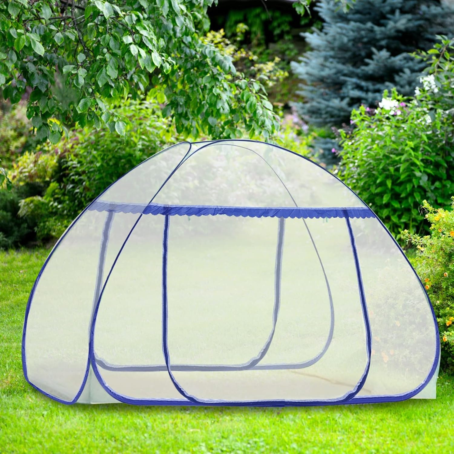 LIHAO Klamboe, pop-up muggentent, opvouwbaar, fijnmazig muggennet, reis-muggennet, tweepersoonsbed (200 x 180 cm)