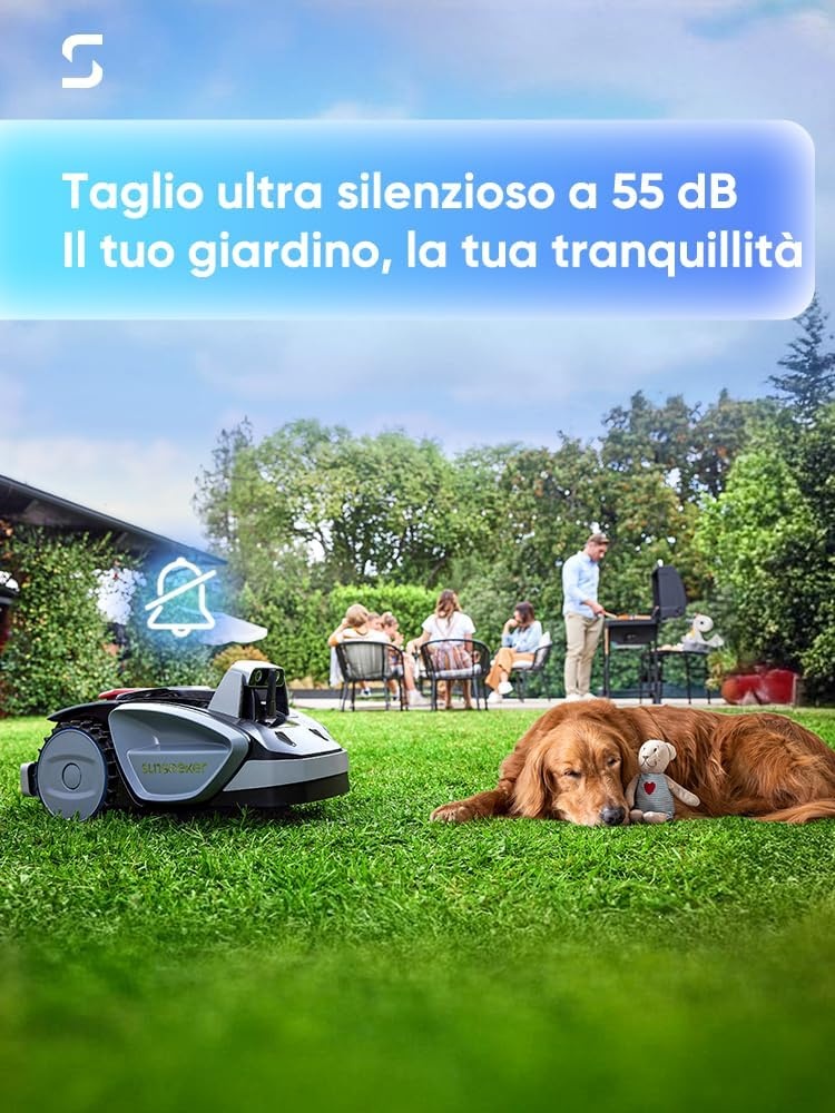 Sunseeker V3 Vision AI Robotmaaier, zonder begrenzingskabel, 600 m², dubbel oog, 42% helling, app-bediening, grasmaaier met één klik maaien
