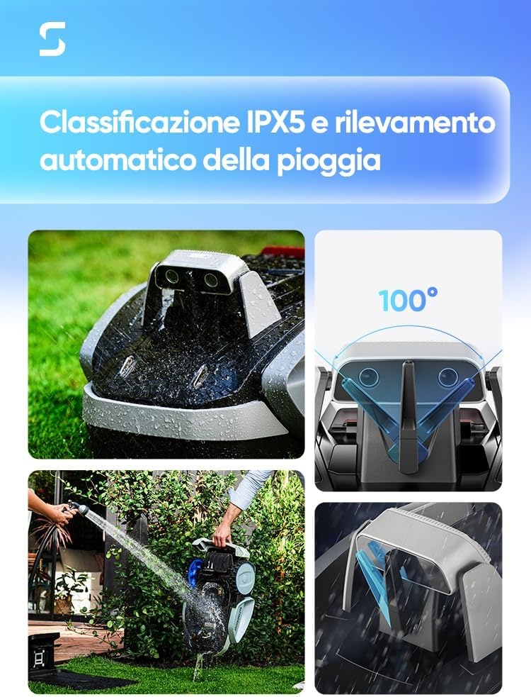 Sunseeker V3 Vision AI Robotmaaier, zonder begrenzingskabel, 600 m², dubbel oog, 42% helling, app-bediening, grasmaaier met één klik maaien