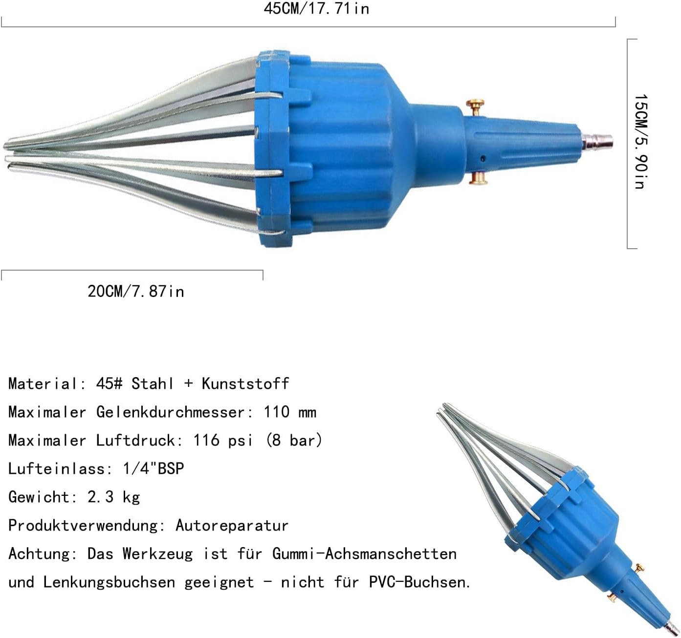 CV-scharniermanchetten, asmanchettenspreider, aandrijfasmanchet, pneumatische montage, universele joint boot, installatiegereedschap voor het verwijderen van auto's, machines, verwijderen