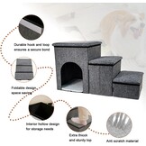 FURRYPAWS Hondentrap voor bed, bank, trappen en oprit, multifunctionele hondentrap met opbergdozen, huisdierbed en huis voor kleine honden en kittens, ideaal voor gebruik binnenshuis
