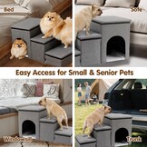 FURRYPAWS Hondentrap voor bed, bank, trappen en oprit, multifunctionele hondentrap met opbergdozen, huisdierbed en huis voor kleine honden en kittens, ideaal voor gebruik binnenshuis