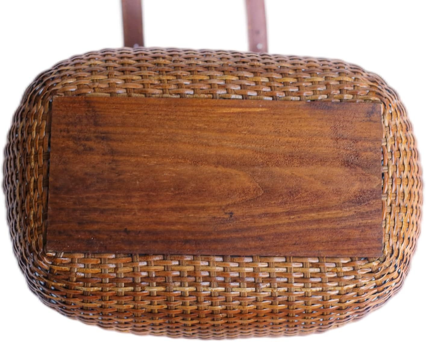 Fietsmand voor dames, strandcruiser of scooter, de originele rieten fietsmanden met ingebouwde bekerhouder voor voorstuur - klassieke vintage stijl, handgemaakt, natuurlijk rotan rieten