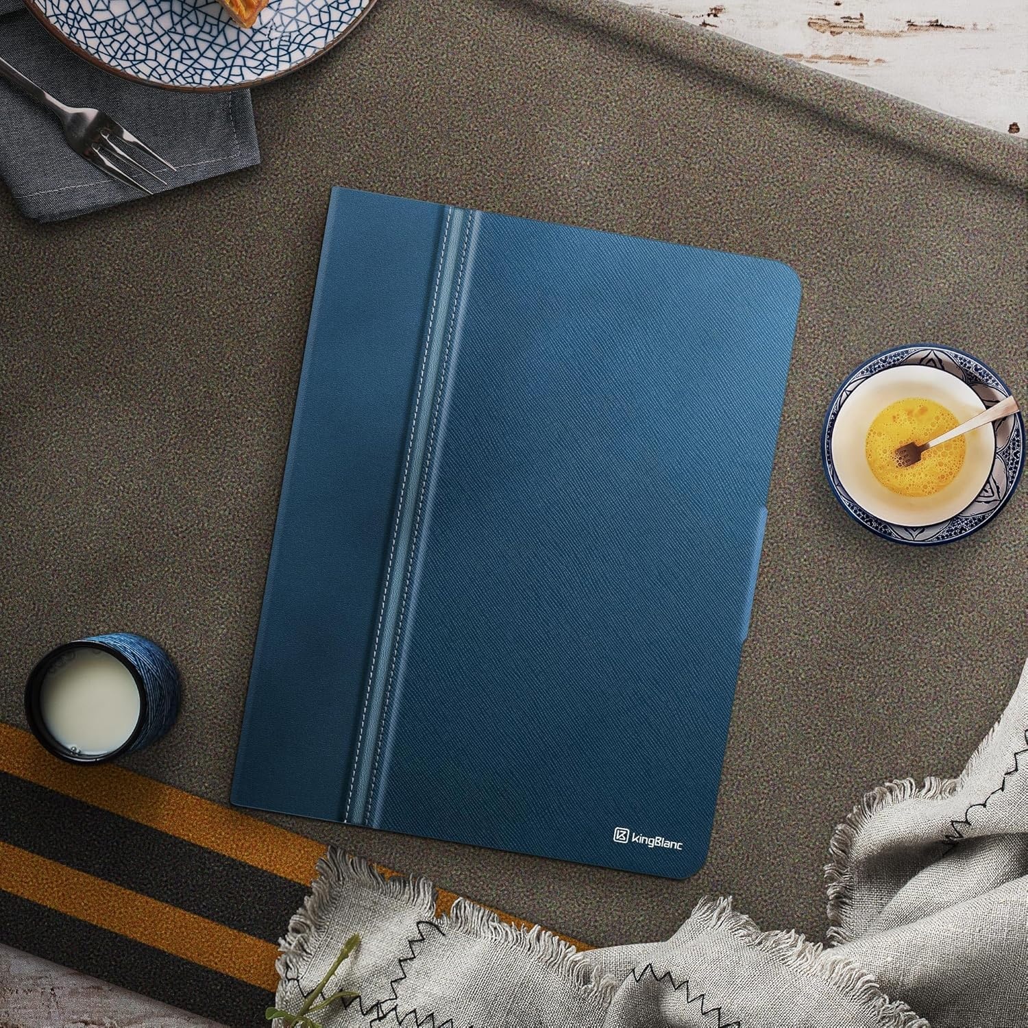 KingBlanc Hoes voor iPad Air 11 inch (2024 M2), Air 5e Gen (2022) & Air 4e Gen (2020) 10.9 inch, met Pencilhouder, Blauw