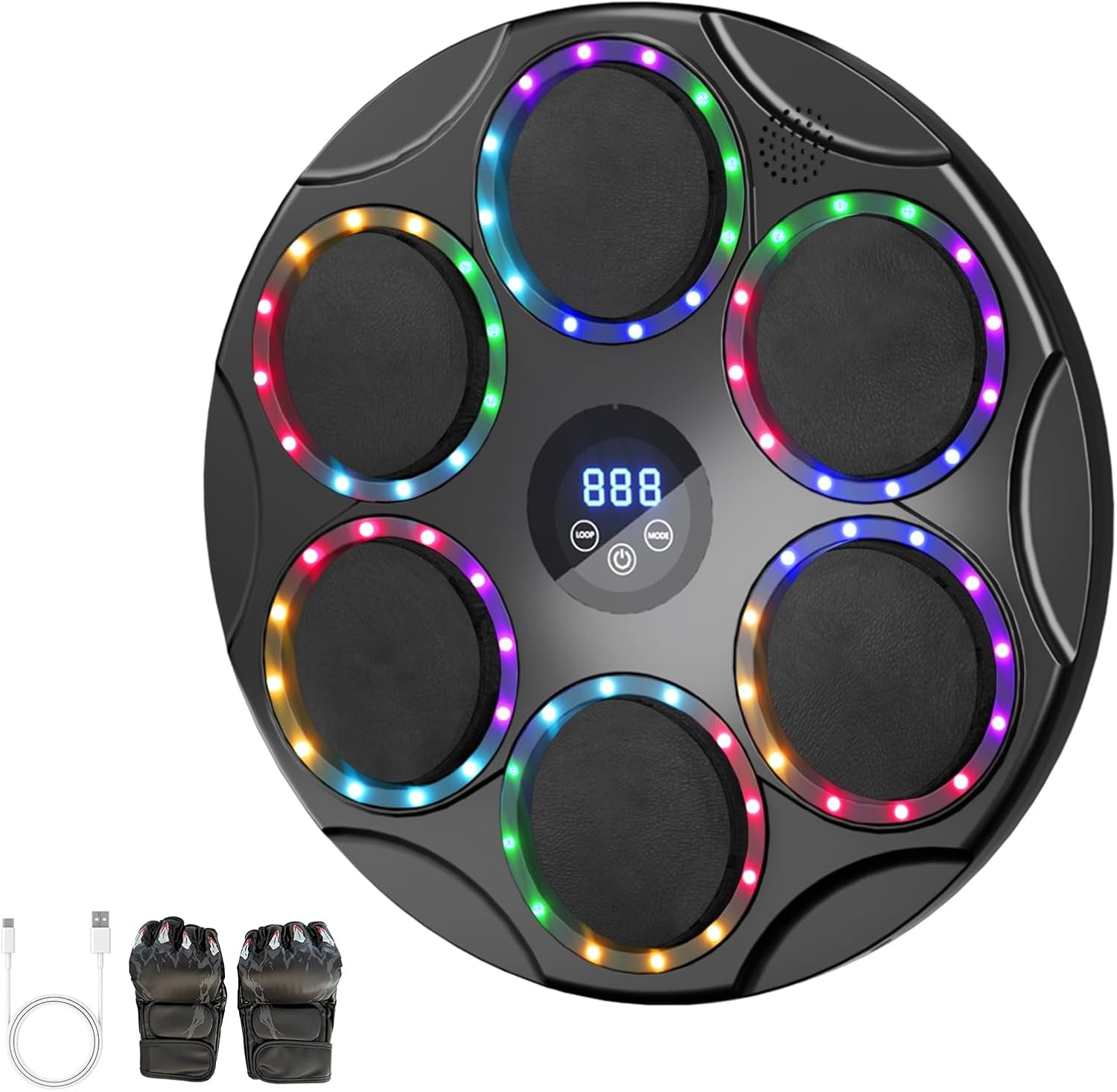 TODO Music Boxing Machine, slimme Bluetooth LED muziekboxmachine, 9 snelheidsmodi en kleurrijke lichten, voor kinderen en volwassenen, kerstcadeau