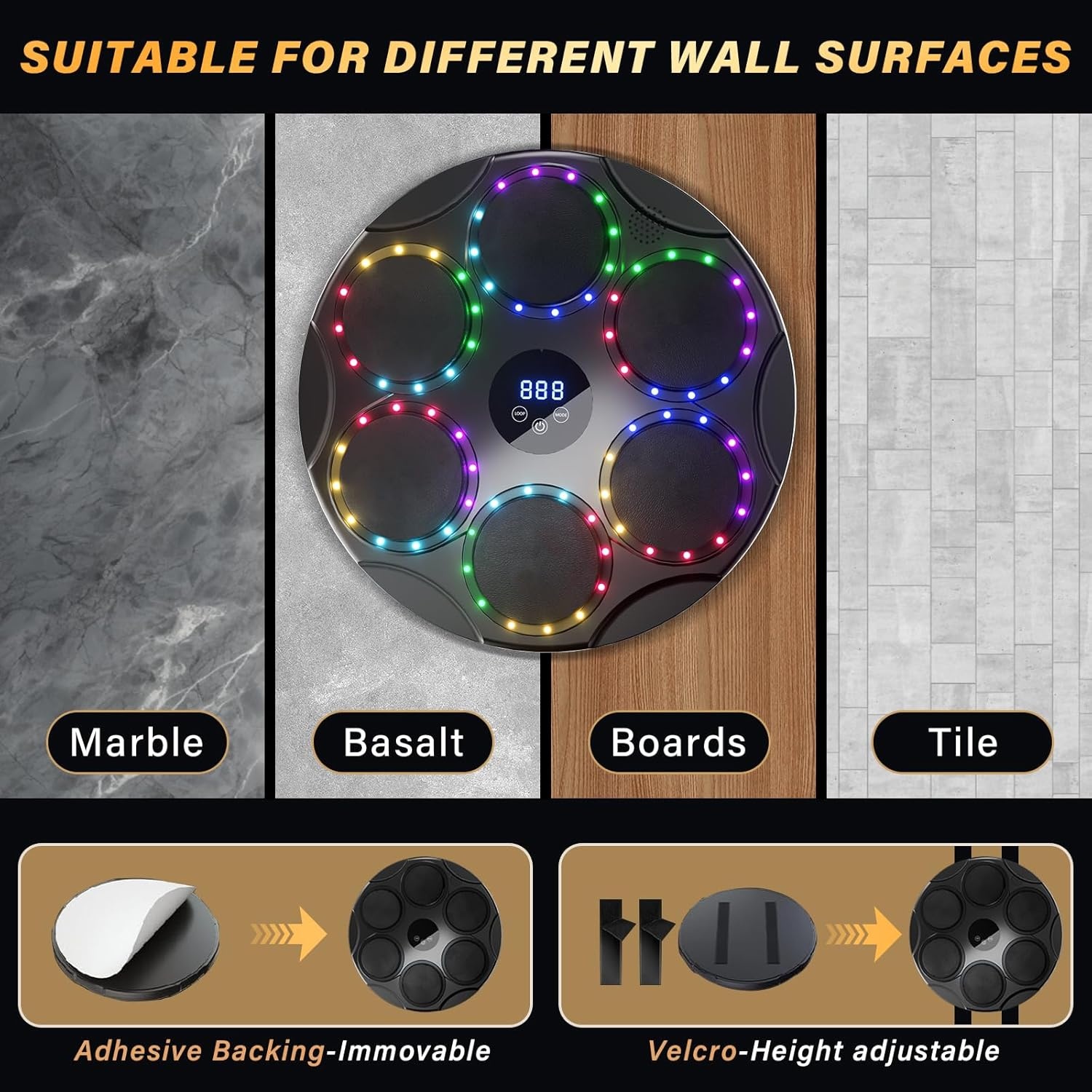 TODO Music Boxing Machine, slimme Bluetooth LED muziekboxmachine, 9 snelheidsmodi en kleurrijke lichten, voor kinderen en volwassenen, kerstcadeau