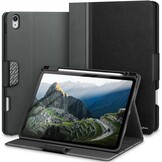 KingBlanc Hoes voor iPad Air 5e/4e generatie 2022/2020 met Apple Pencil-houder, veganistisch leer Smart Folio, verstelbare multi-standaard, Case voor iPad Air 10,9" - zwart