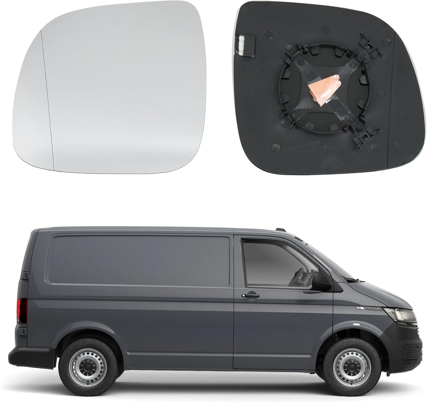 Spiegelglas verwarmbaar voor VW Transporter T5 T6 2009-2019 links asferisch + rechts convex