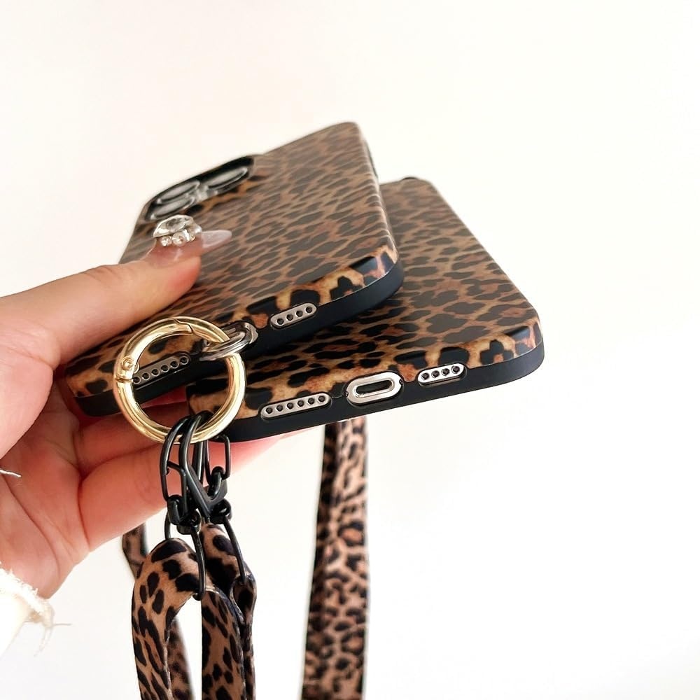 FIFTHAVE Hoes voor mobiele telefoon, compatibel met iPhone 15 Pro, luipaardbeschermhoes voor meisjes, 6,1 inch, ultradun, esthetisch design, hoes, schattig luipaardpatroon, TPU siliconen hoes, bumper