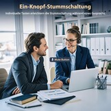 Earbay Draadloze headset, draadloze headset met microfoon mute-schakelaar voor pc/kantoor/zoom/Skype/Laptop/Meeting