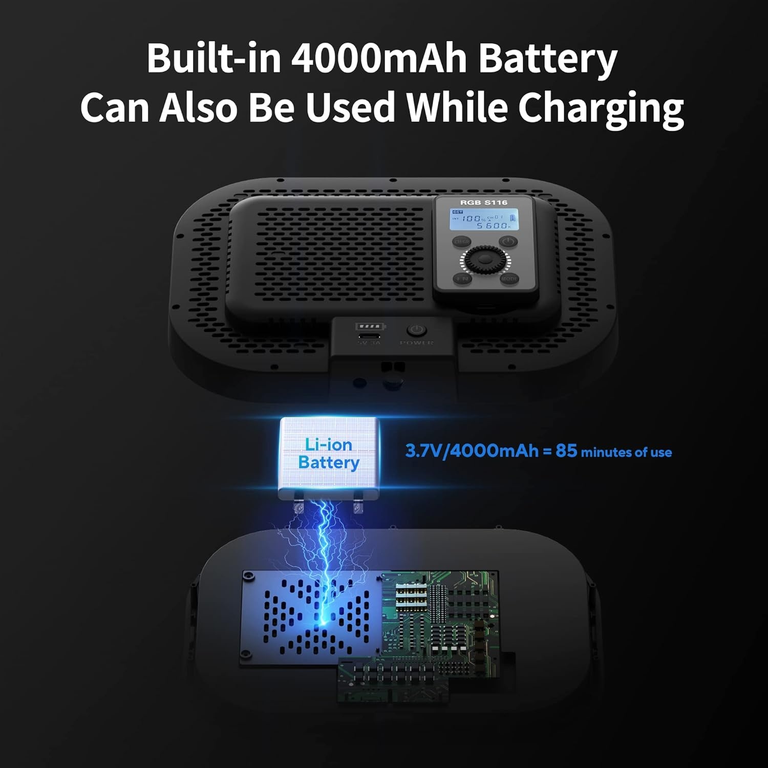 RALENO 20W RGB-sleutellamp, 1570 lux/0,5 m streaminglamp met 2,4G magnetische afstandsbediening en standaard, 2500-8500K verstelbare studiovideolamp voor video-opnames, gaming, YouTube Zoom, vergaderi