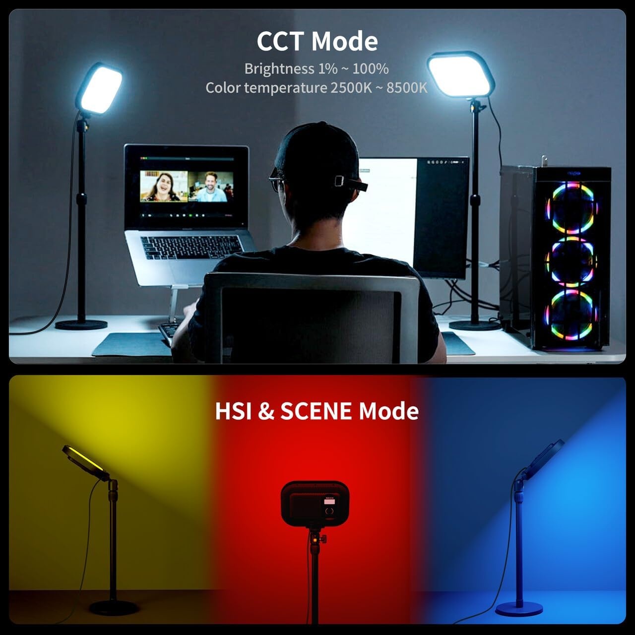 Videolamp met RGB, 61% Korting | Ideaal voor Streaming & Fotografie