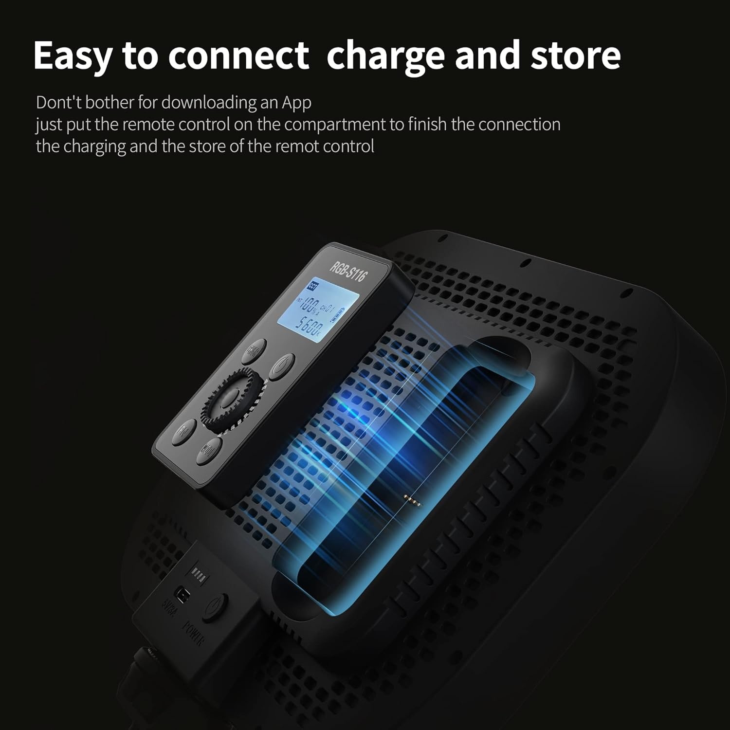 RALENO 20W RGB-sleutellamp, 1570 lux/0,5 m streaminglamp met 2,4G magnetische afstandsbediening en standaard, 2500-8500K verstelbare studiovideolamp voor video-opnames, gaming, YouTube Zoom, vergaderi