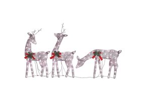 vidaXL Kerst Rendierfamilie Warmwit Mesh Goudkleurig - 66% Korting!