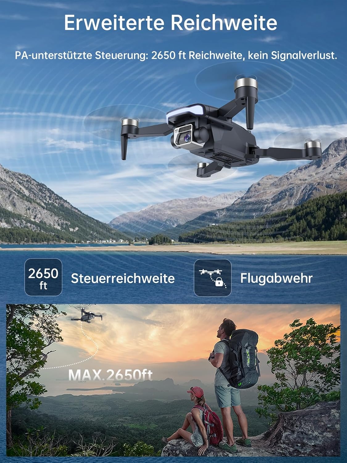 CHUBORY A77 Quadcopter Drone met 800m Bereik, 4K HD Camera en 84 Min. Vliegtijd (3 Batterijen)
