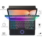 ROOFEI Galaxy Tab S9+ hoesje met toetsenbord, QWERTZ-lay-out, 12,4 inch Galaxy Tab S9 Plus toetsenbord met touchpad, 3-zone verlichting, doe-het-zelf toetsenbordhoes voor Samsung Galaxy Tab S9+/S9
