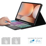 ROOFEI Galaxy Tab S9+ hoesje met toetsenbord, QWERTZ-lay-out, 12,4 inch Galaxy Tab S9 Plus toetsenbord met touchpad, 3-zone verlichting, doe-het-zelf toetsenbordhoes voor Samsung Galaxy Tab S9+/S9