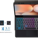 ROOFEI Galaxy Tab S9+ hoesje met toetsenbord, QWERTZ-lay-out, 12,4 inch Galaxy Tab S9 Plus toetsenbord met touchpad, 3-zone verlichting, doe-het-zelf toetsenbordhoes voor Samsung Galaxy Tab S9+/S9