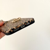 FIFTHAVE Telefoonketting compatibel met iPhone 16 Pro Necklace hoesje met band Luipaard beschermhoes 6,3", Luipaard Lanyard iPhone 16 Pro Case met koord om om te hangen Schattige siliconen hoesje