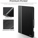 KingBlanc Hoes voor iPad Air 5e/4e generatie 2022/2020 met Apple Pencil-houder, veganistisch leer Smart Folio, verstelbare multi-standaard, Case voor iPad Air 10,9" - zwart