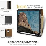 KingBlanc Hoesje voor iPad Air 11 inch (M3 2025/M2 2024) 7e/6e generatie, iPad Air 5e/4e generatie (11,9 inch, 2022/2020) met potloodhouder, PU lederen smart cover, automatisch waken/slapen, standaard