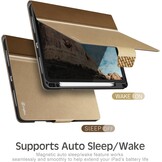 KingBlanc Hoesje voor iPad Air 11 inch (M3 2025/M2 2024) 7e/6e generatie, iPad Air 5e/4e generatie (11,9 inch, 2022/2020) met potloodhouder, PU lederen smart cover, automatisch waken/slapen, standaard