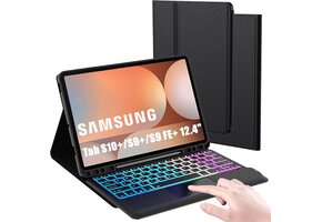 Toetsenbordhoes met Touchpad & Verlichting - Samsung Tab S10+/S9 FE+/S9+ 12,4" (78% KORTING)