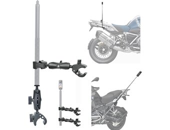 Fotoleey Camera Motorfietsbevestiging, compatibel met Insta360 X5/X4/X3/X2, GoPro Hero 13, Hero 12, dubbele klemset, derde persoon weergave