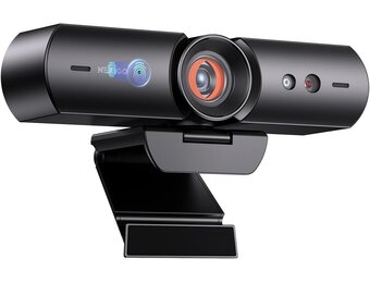 NexiGo HelloCam, 1080p webcam met Windows Hello en microfoon, echte privacy met gepatenteerde automatische sluiter, gezichtsverbetering, HD USB-webcamcamera voor pc, videogesprekken, opname,