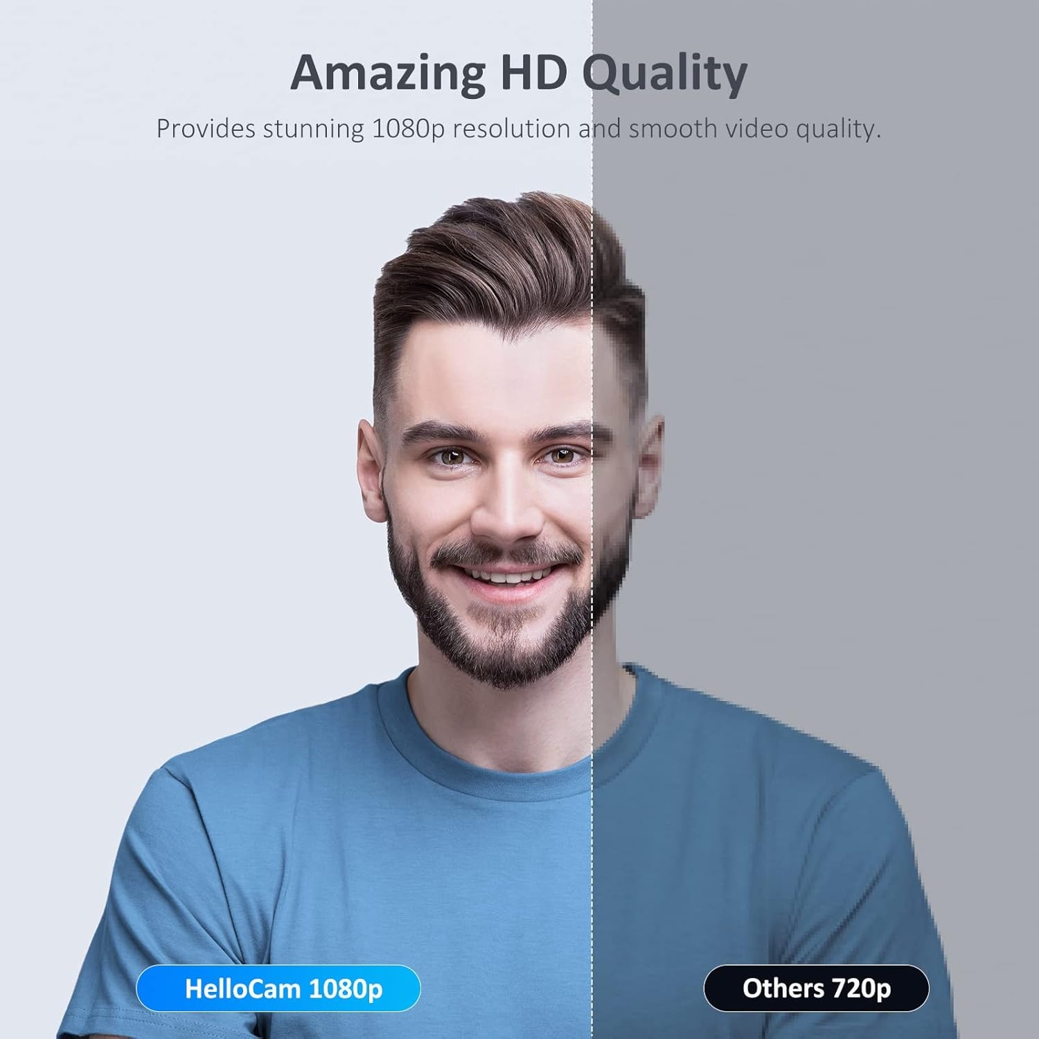 NexiGo HelloCam, 1080p webcam met Windows Hello en microfoon, echte privacy met gepatenteerde automatische sluiter, gezichtsverbetering, HD USB-webcamcamera voor pc, videogesprekken, opname,