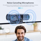 NexiGo HelloCam, 1080p webcam met Windows Hello en microfoon, echte privacy met gepatenteerde automatische sluiter, gezichtsverbetering, HD USB-webcamcamera voor pc, videogesprekken, opname,