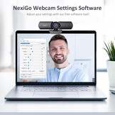 NexiGo HelloCam, 1080p webcam met Windows Hello en microfoon, echte privacy met gepatenteerde automatische sluiter, gezichtsverbetering, HD USB-webcamcamera voor pc, videogesprekken, opname,