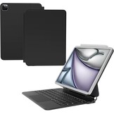 Nuflaz Toetsenbordhoes met Trackpad voor iPad Air 11" (M2) 2024 en iPad Pro 11" (Gen 1-4), Zwart Grijs