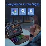 Nuflaz Toetsenbordhoes met Trackpad voor iPad Air 11" (M2) 2024 en iPad Pro 11" (Gen 1-4), Zwart Grijs