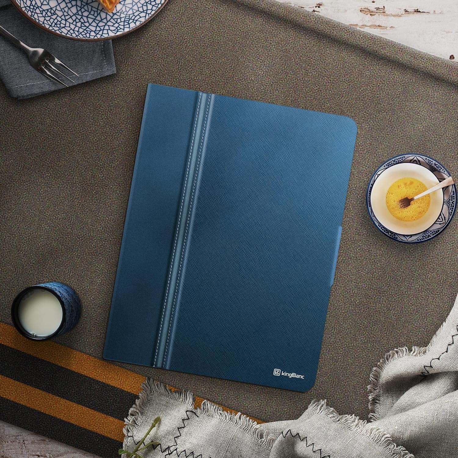 KingBlanc Hoes voor iPad Air 11 inch (2024 M2), Air 5e Gen (2022) & Air 4e Gen (2020) 10.9 inch, met Pencilhouder, Blauw