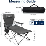 APOLLO WALKER Strandstoelen Voor Volwassenen: 6-poot Strandstoelen, Laag Opvouwbaar, Lichtgewicht, Ademend Gaas, Opvouwbare Tuinstoelen, 90°tot 135° Verstelbaar Voor Buiten（Grijs）