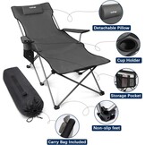 APOLLO WALKER Strandstoelen Voor Volwassenen: 6-poot Strandstoelen, Laag Opvouwbaar, Lichtgewicht, Ademend Gaas, Opvouwbare Tuinstoelen, 90°tot 135° Verstelbaar Voor Buiten（Grijs）