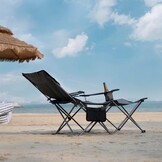 APOLLO WALKER Strandstoelen Voor Volwassenen: 6-poot Strandstoelen, Laag Opvouwbaar, Lichtgewicht, Ademend Gaas, Opvouwbare Tuinstoelen, 90°tot 135° Verstelbaar Voor Buiten（Grijs）