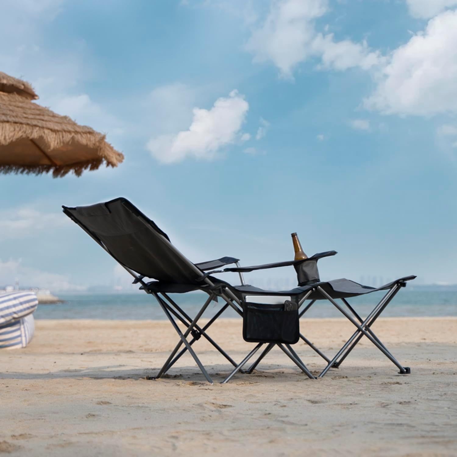 APOLLO WALKER Strandstoelen Voor Volwassenen: 6-poot Strandstoelen, Laag Opvouwbaar, Lichtgewicht, Ademend Gaas, Opvouwbare Tuinstoelen, 90°tot 135° Verstelbaar Voor Buiten（Grijs）